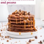 Turtle pancakes Pinterest graphic with text and photos.