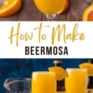 Beermosa Pinterest graphic with text and photos.