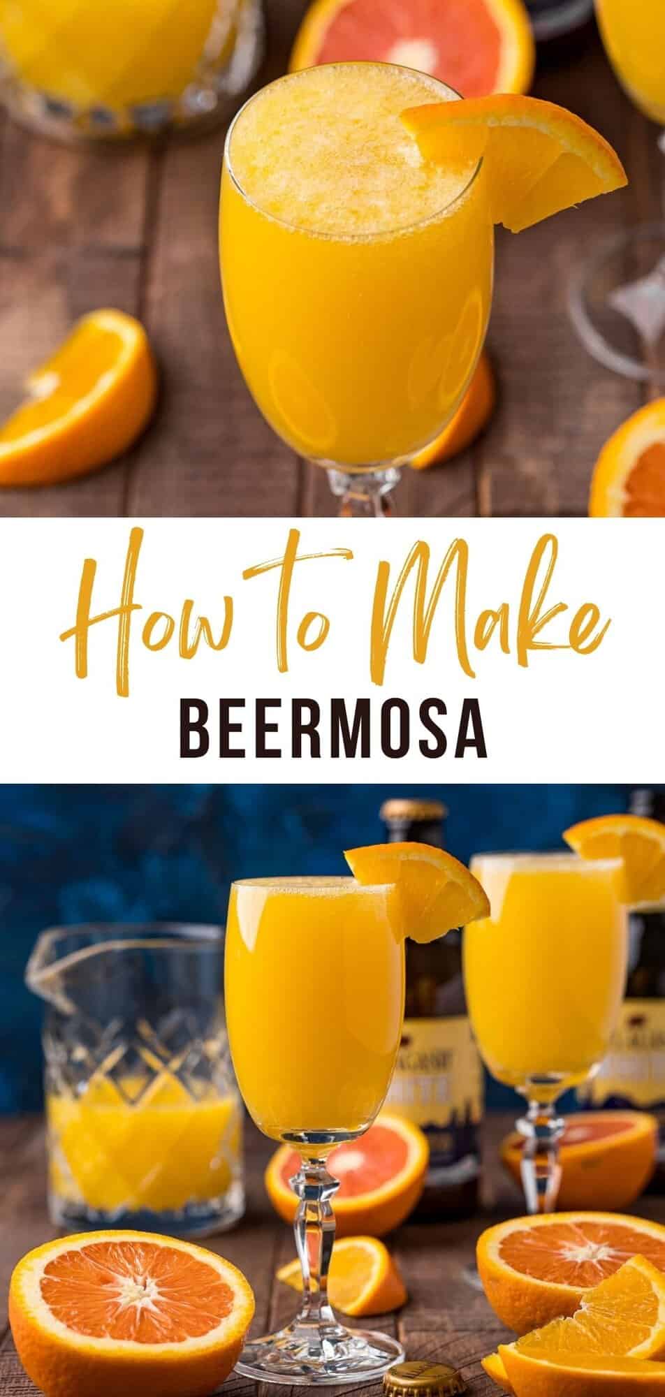 Beermosa Pinterest graphic with text and photos.
