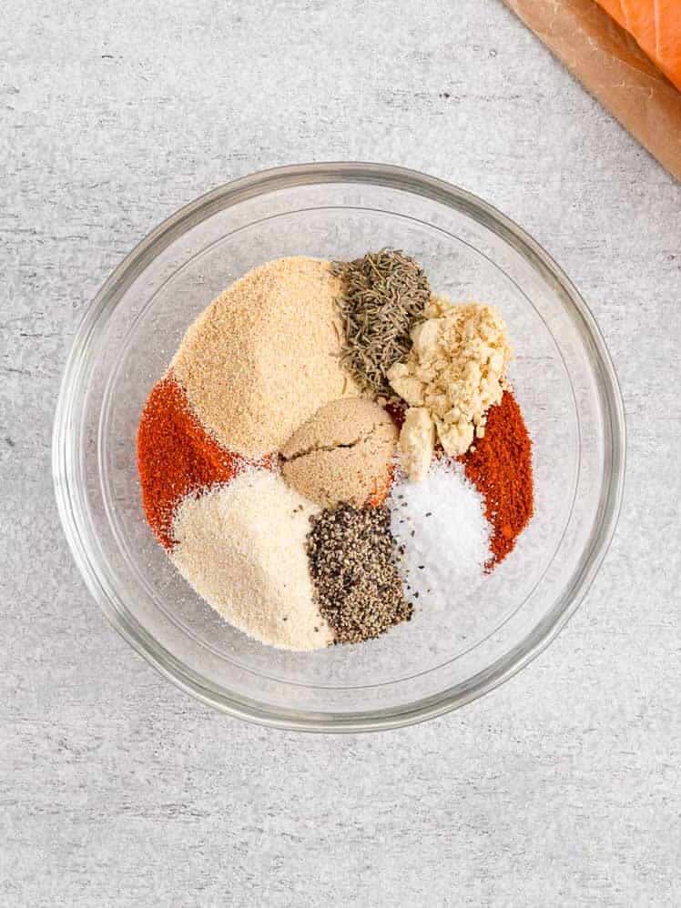 Ingredients in a bowl, not yet mixed.