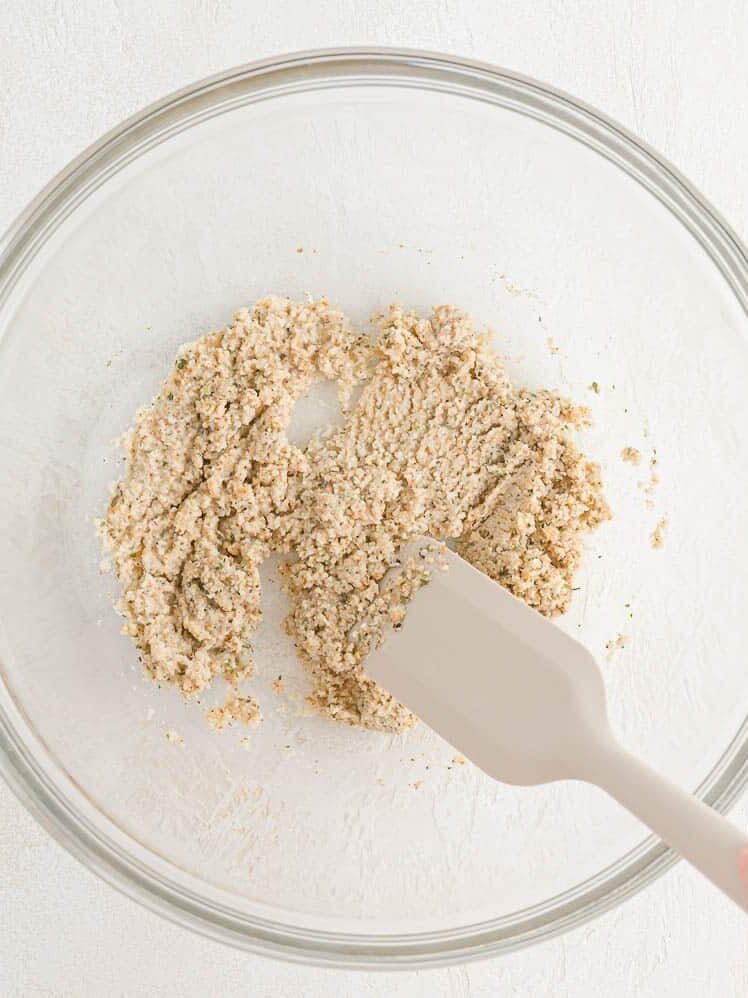 Bread crumbs mixed with milk.