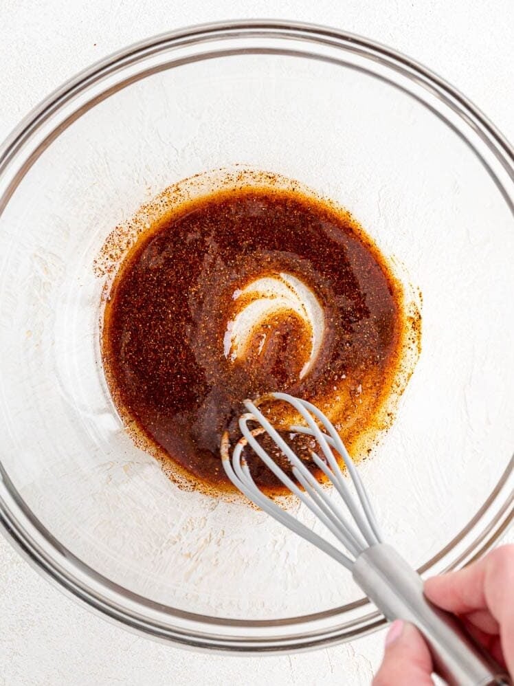 Shrimp marinade ingredients, mixed.