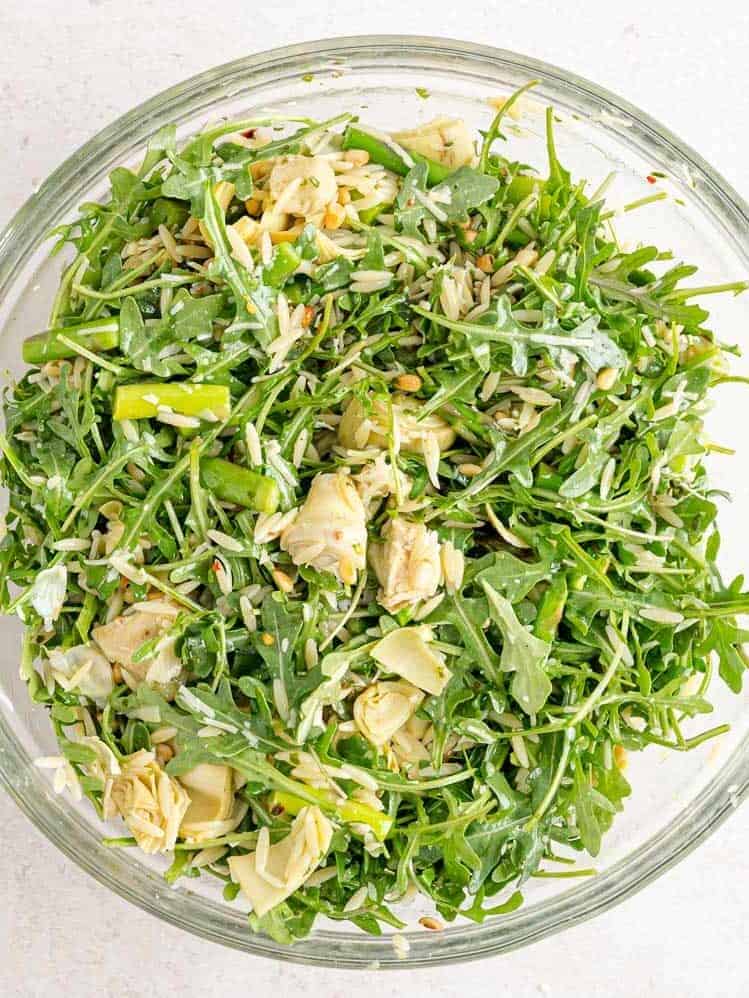 Salad after being tossed.