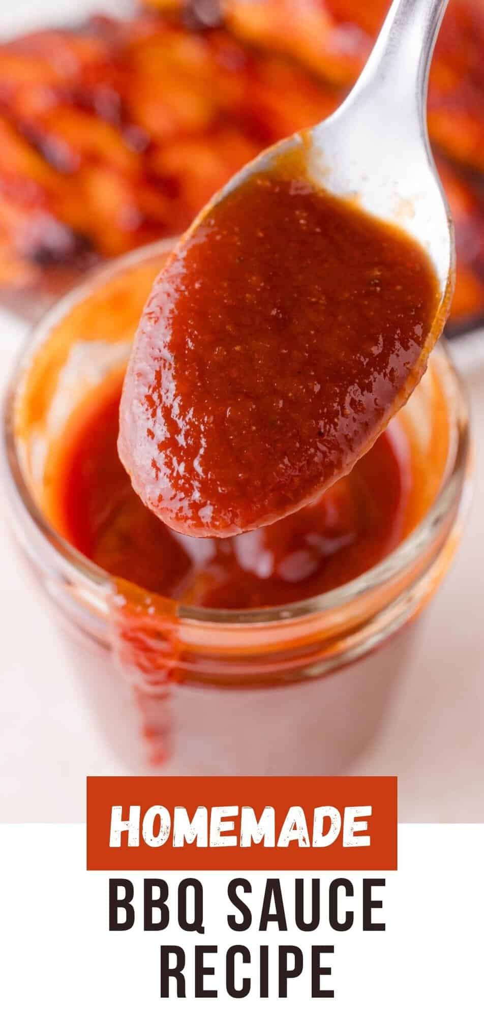 BBQ Sauce Pinterest graphic with text and photos.