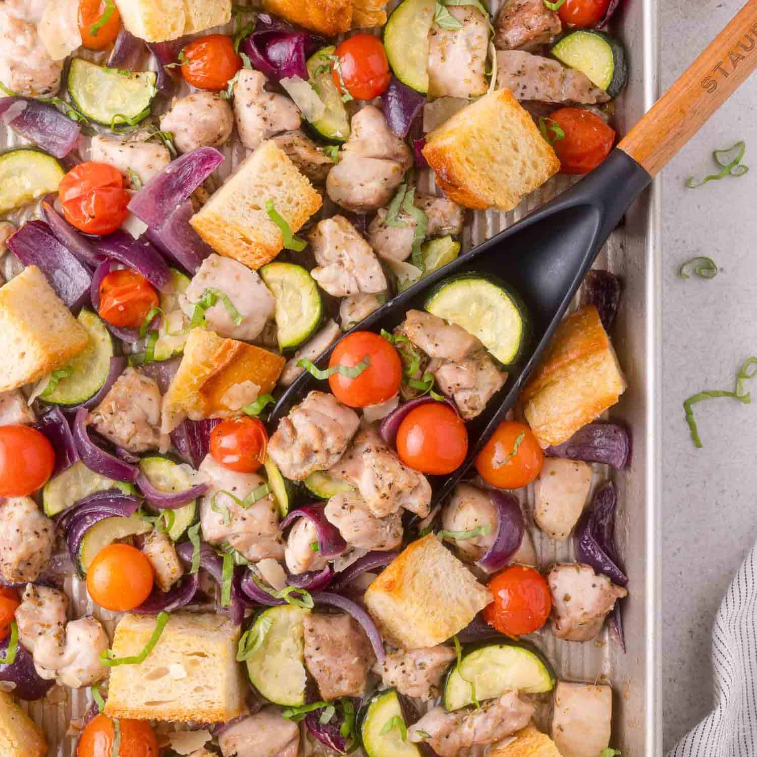 Sheet Pan Chicken Panzanella